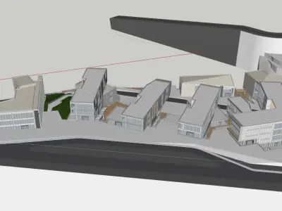 SU model of headquarters base office and commercial buildings 3D model