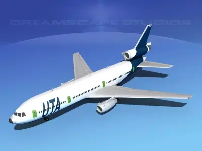 Douglas DC-10 UTA 3D model