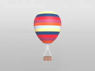 Hot Air Balloon v1 002 Low-poly 3D model