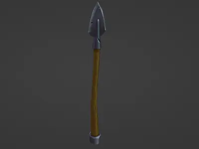 stylized handpaint Spear Free low-poly 3D model