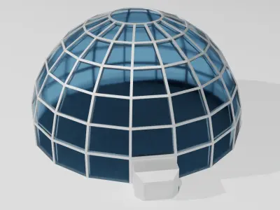 low-poly planetary domes Free low-poly 3D model