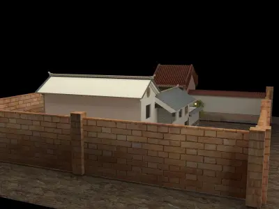 Chinese ancient courtyard  house 3D model