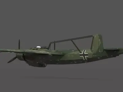 Dornier Do 217 E-4 German WWII Bomber 3D Model  Low-poly 3D model