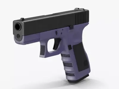 Glock 19 Purple Low-poly 3D model
