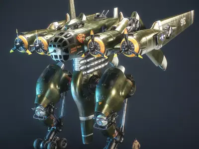 Mecha B-24 Liberator 3D model