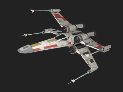 x-wing maya rigged for maya and Cinema 4D Low-poly 3D model