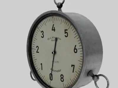 WW1 Altimeter Low-poly 3D model
