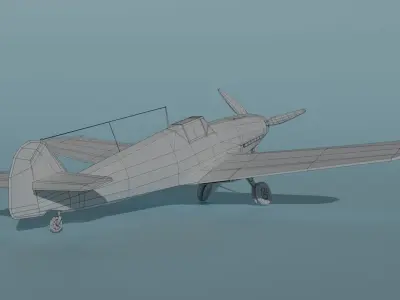 Messerschmitt Bf 109 F-4 Trop Low-poly 3D model