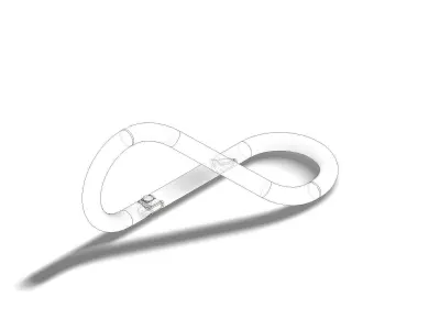 Carabiner with a twist prop for 3d rendering 3D model