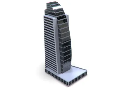 Hotel Building Low-poly 3D model