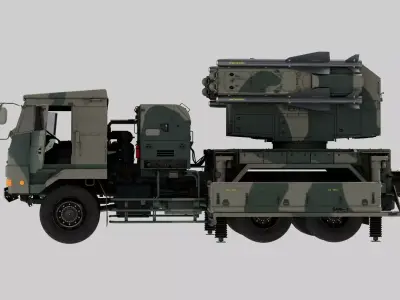 Rigged Japan Type 81 Tan-SAM System 3D model
