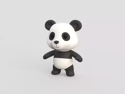 Little animal baby - Panda cute - Character002 Low-poly 3D model