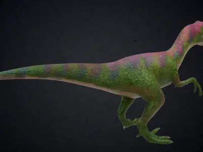 Compsognathus animatronic t - rex dinosaur Low-poly 3D model