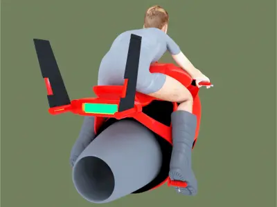 jet bike and rider 3D model