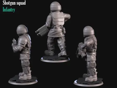 Shotgun Squad 3D print model