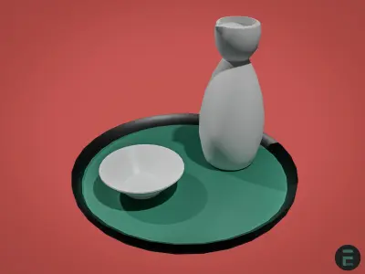 Japanese Sake set 3D model