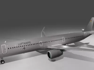 Luftwaffe German Airforce Airbus a321neo LR 3D Model Low-poly 3D model