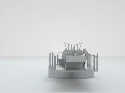 Plane Launch Pad - World War 2 Battleship 3D model