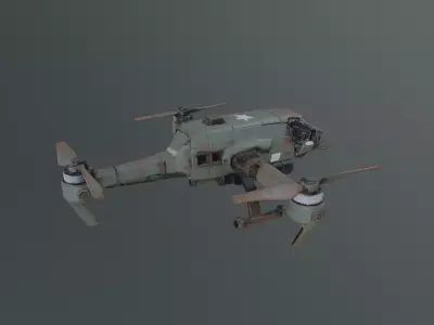 destroyed VTOL 3D model purchase