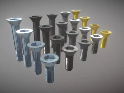 Allen Screws PBR Low-Poly AR VR Low-poly 3D model
