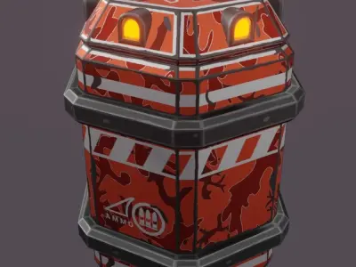 Barrel turret Low-poly 3D model