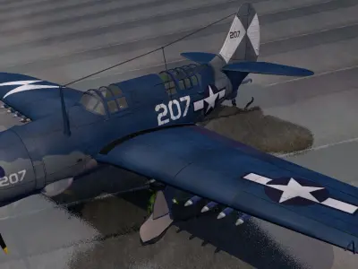 Curtiss SB2C-4 Helldiver or A-25 Shrike 3D model