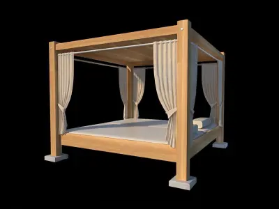 modern designed beach  garden pavilion 3dmodel Low-poly 3D model
