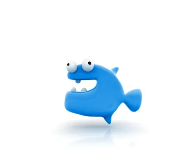 Fish cute Low-poly 3D model