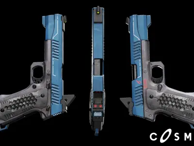 Cyberpunk Gun - The Rager - M3 Low-poly 3D model