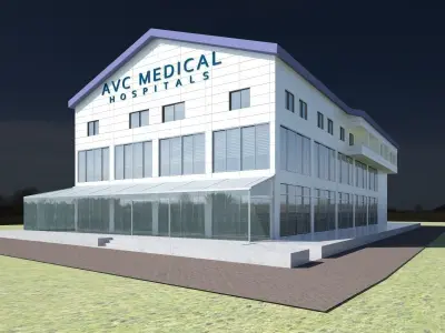 Hospital and Industrial Factory Building Exterior high quality 3D model