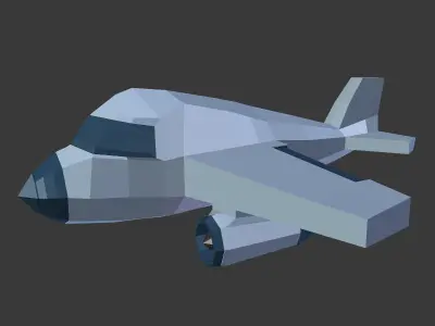 Cartoon Airplane Low-poly 3D model