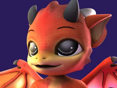 Chibi Dragon 3D rigged Model 3D model