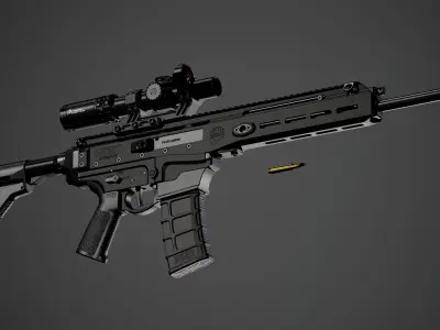 Multi-Caliber Assault Rifle Low-poly 3D model