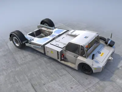 Towbarless Aircraft Tractors LTD TPX-200-S white Low-poly 3D model