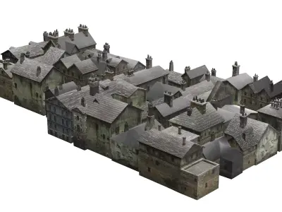 Medieval Exclusive Village House Pack Low Poly 3D Model Low-poly 3D model