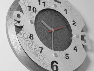 Fancy Wall Clock Low Poly Free low-poly 3D model