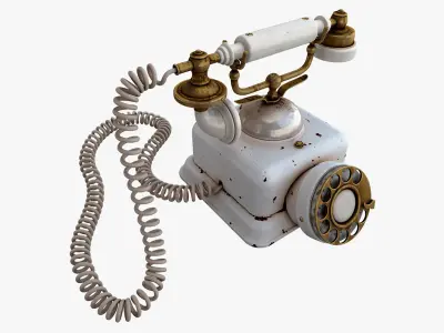 Rusty Old Rotary Phone 3D model
