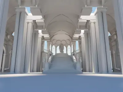 medieval palace Low-poly 3D model