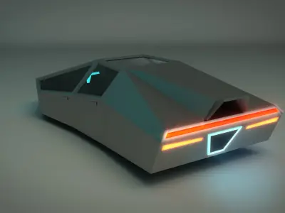 Low Poly Sci-Fi Car 03 Low-poly 3D model