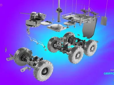 VBMR Griffon French Six-Wheel Armoured Vehicle 3D model