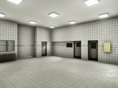 Facility interior modular UE4 Low-poly 3D model
