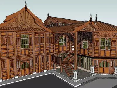 Malaysian Traditional House Design 3D model