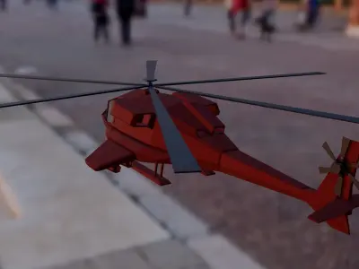 Lowpoly Helicopter Free low-poly 3D model