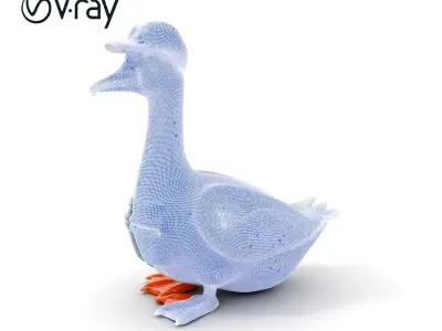 Stylized Goose with Hard Hat and Apron Model Pack Low-poly 3D model