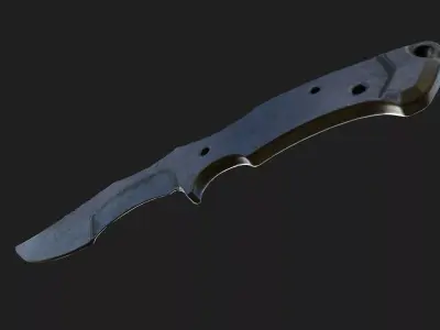 Rustic Hunter Knife - Game Ready - 4K PBR Low-poly 3D model