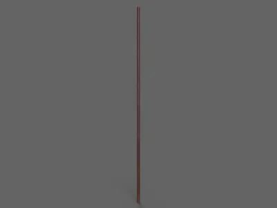 PBR Wushu Stick Wood4 Low-poly 3D model