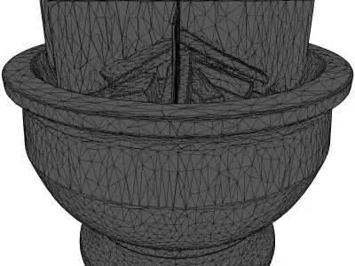 Modern Outdoor Fire Pit with Logs 3D model