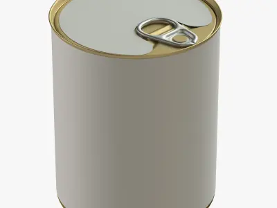 canned food round tin metal aluminium can 03 3D model