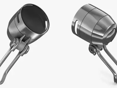 Aluminum Bicycle Front Light with Mount 3D model