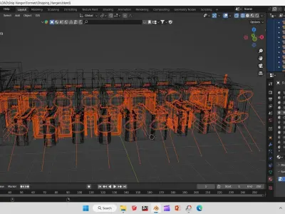 Realistic Sci-Fi Battleship Hangar Low-poly 3D model